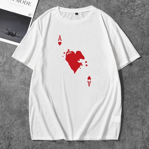 T-shirt cœur & à imprimé cartes à jouer - SHEIN - Modalova