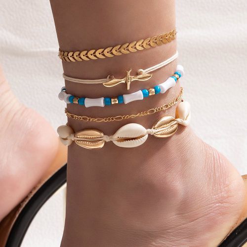 Pièces Bracelet de cheville perle & à détail coquille - SHEIN - Modalova