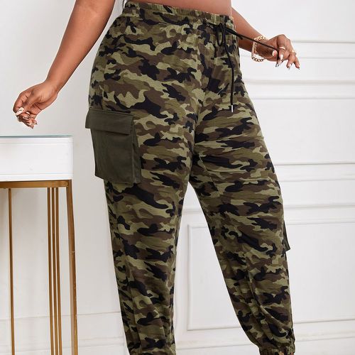 Pantalon de survêtement à imprimé camouflage poche à rabat à cordon - SHEIN - Modalova