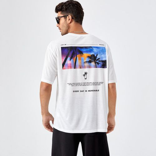 T-shirt à motif cocotier et slogan - SHEIN - Modalova