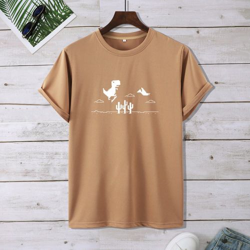 Homme T-shirt dinosaure et cactus - SHEIN - Modalova