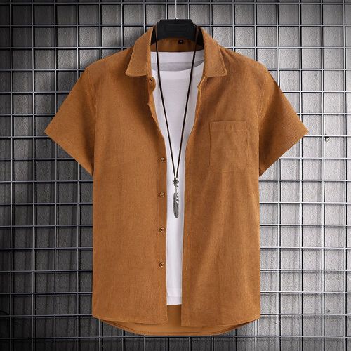 Chemise avec poche en velours côtelé (sans t-shirt) - SHEIN - Modalova