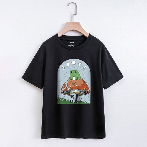 T-shirt champignon et à imprimé grenouille - SHEIN - Modalova