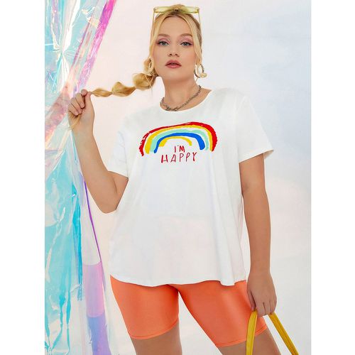 T-shirt à motif arc-en-ciel et slogan - SHEIN - Modalova