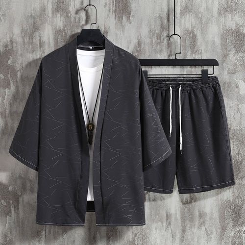 Kimono à imprimé aléatoire & Short (sans t-shirt) - SHEIN - Modalova