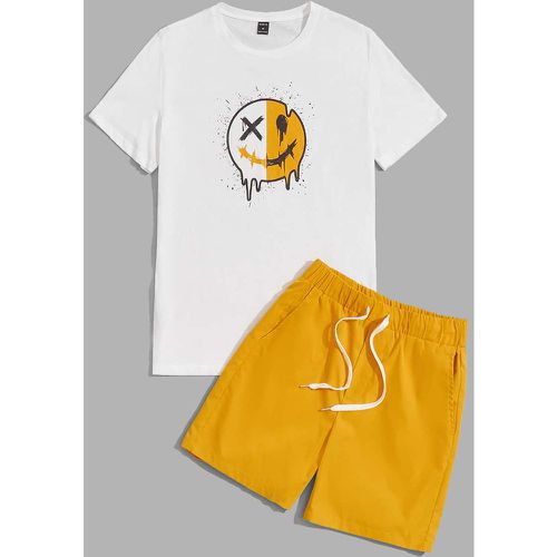 T-shirt à dessin animé & short à cordon - SHEIN - Modalova