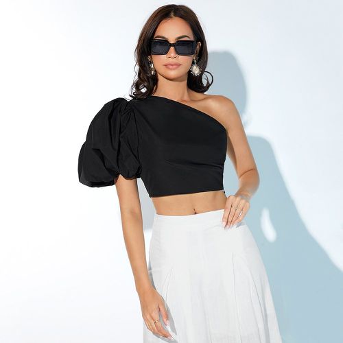 Blouse courte asymétrique manches bouffantes - SHEIN - Modalova