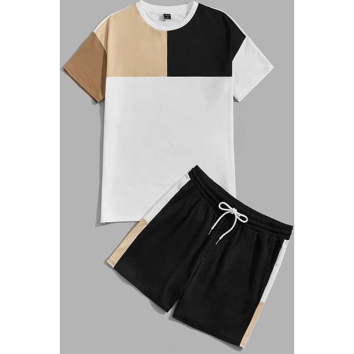 T-shirt à blocs de couleurs & Short à cordon - SHEIN - Modalova