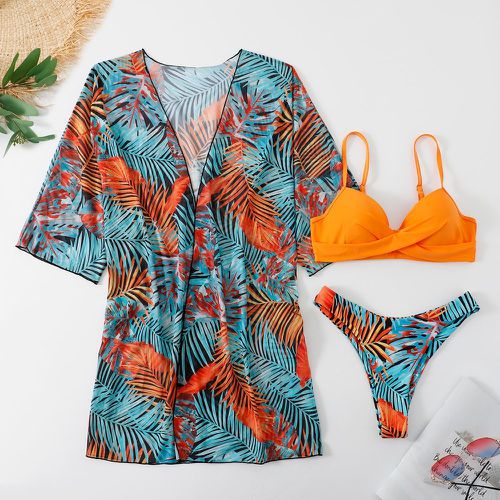 Pièces Bikini push-up aléatoire à imprimé tropical & cache-maillot - SHEIN - Modalova