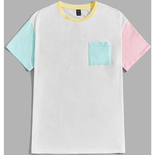 T-shirt à blocs de couleurs avec poche - SHEIN - Modalova