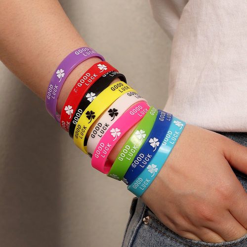 Pièces Bracelet de couleur aléatoire à motif slogan - SHEIN - Modalova