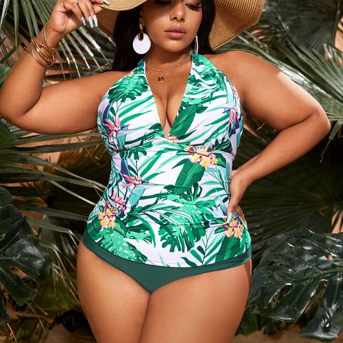 Bikini à imprimé tropical taille haute - SHEIN - Modalova