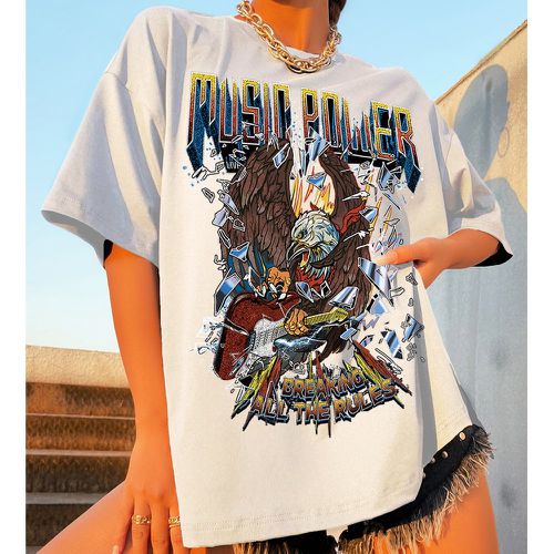 T-shirt aigle & à imprimé slogan - SHEIN - Modalova