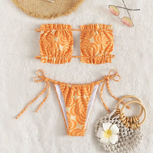 Bikini floral aléatoire à imprimé à plis - SHEIN - Modalova