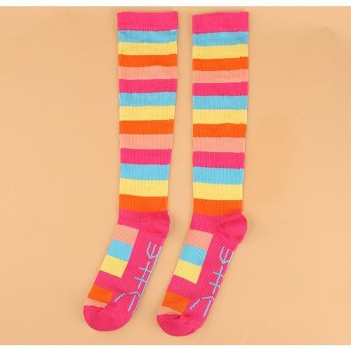 Chaussettes montantes à blocs de couleurs à rayures - SHEIN - Modalova