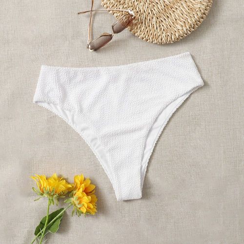 Bas de bikini texturé taille haute - SHEIN - Modalova