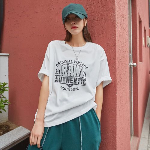 T-shirt à lettres - SHEIN - Modalova
