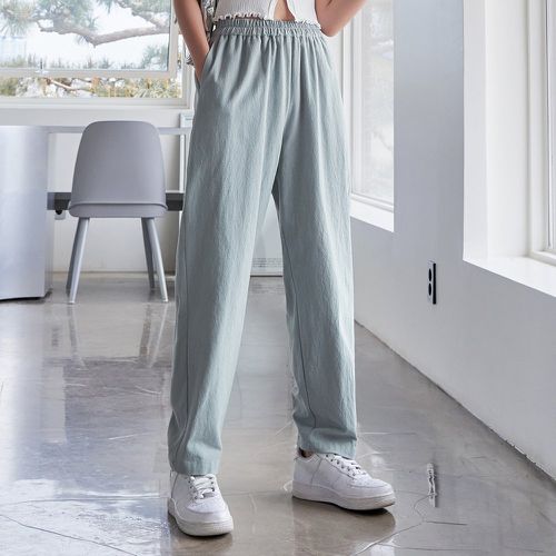Pantalon droit taille élastique à poches - SHEIN - Modalova