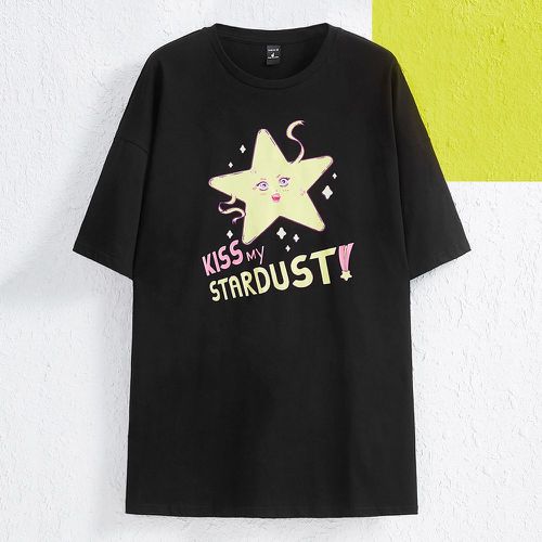 T-shirt à motif étoile et slogan - SHEIN - Modalova