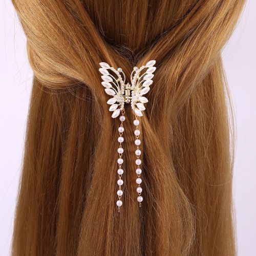 Griffe à cheveux à fausse perle à détail papillon - SHEIN - Modalova
