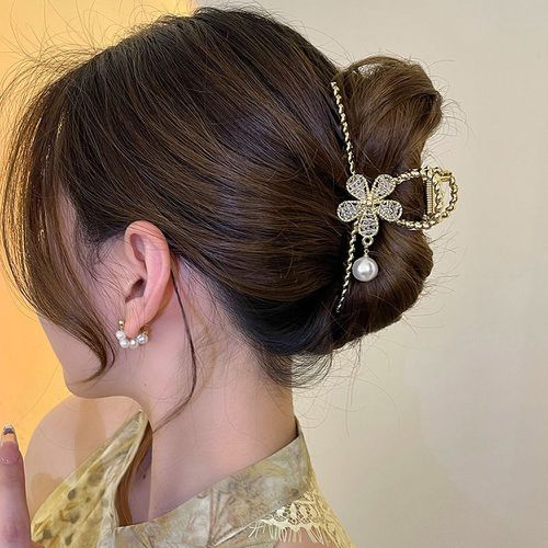 Griffe à cheveux à fleur à fausse perle - SHEIN - Modalova