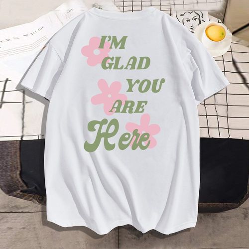 T-shirt floral et slogan - SHEIN - Modalova