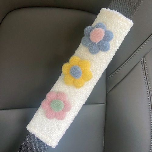 Coussin de ceinture de siège de voiture en peluche à fleur - SHEIN - Modalova