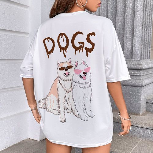 T-shirt chien & à lettres - SHEIN - Modalova
