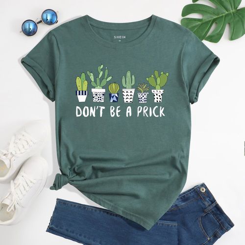 T-shirt cactus et slogan - SHEIN - Modalova