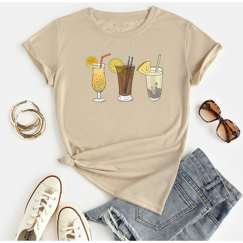 T-shirt boisson à imprimé - SHEIN - Modalova
