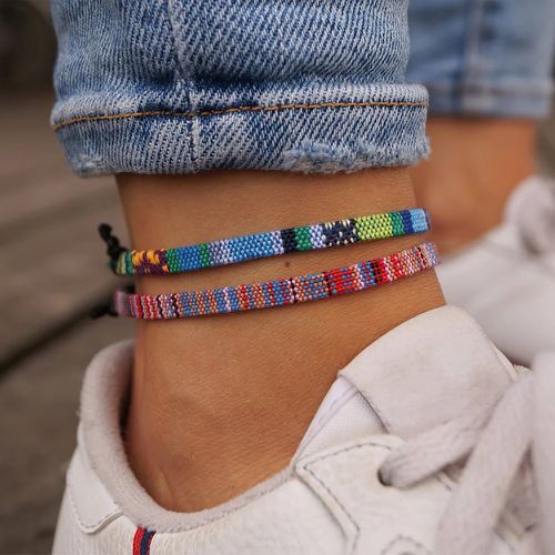 Pièces Bracelet de cheville à blocs de couleurs - SHEIN - Modalova