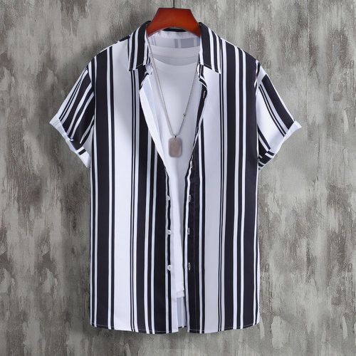 Chemise à rayures à bouton (sans t-shirt) - SHEIN - Modalova
