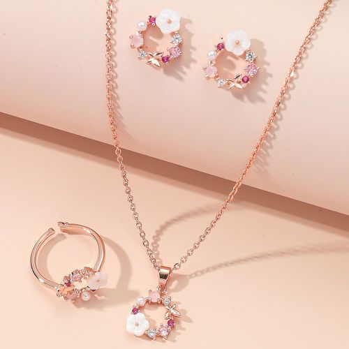 Pièces Set de bijoux à fleur à strass - SHEIN - Modalova