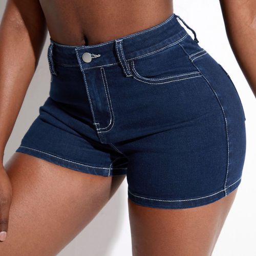 Short en jean à poche zippé - SHEIN - Modalova