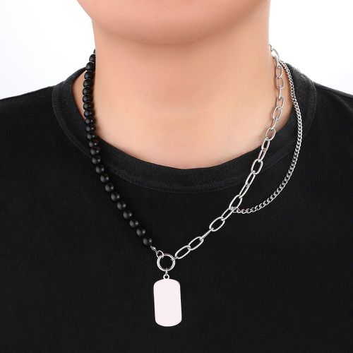 Collier avec pendentif à perles rectangle - SHEIN - Modalova