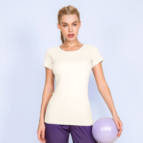 T-shirt de sport unicolore élasticité élevé sans couture - SHEIN - Modalova