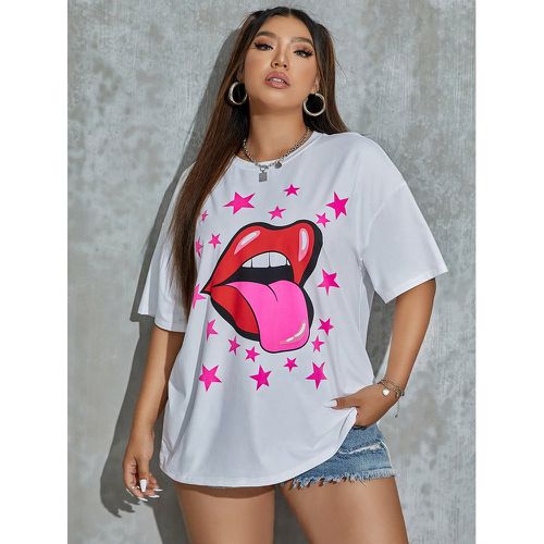 T-shirt lèvres & à imprimé étoile - SHEIN - Modalova