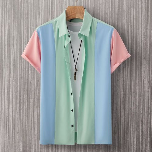 Chemise à blocs de couleurs à bouton (sans t-shirt) - SHEIN - Modalova