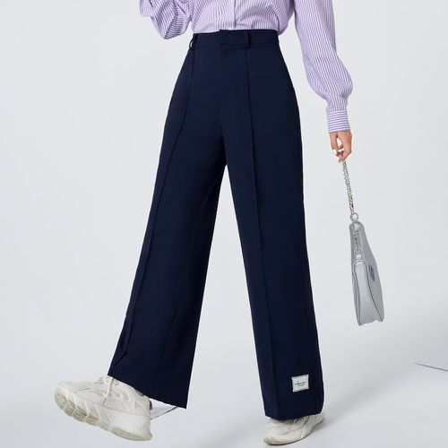 Pantalon ample à applique lettre taille haute - SHEIN - Modalova