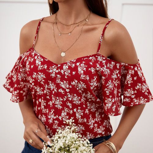 Blouse à imprimé floral à épaules dénudées - SHEIN - Modalova