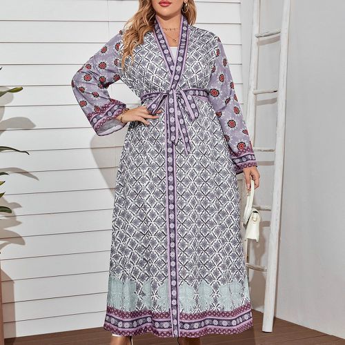Abaya à imprimé floral ceinturé - SHEIN - Modalova