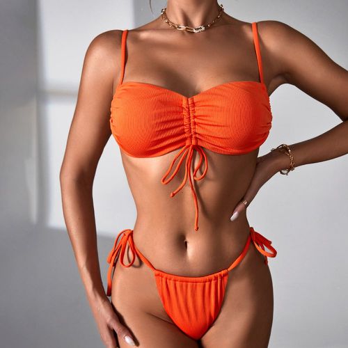 Bikini à cordon côtelé à nœud - SHEIN - Modalova