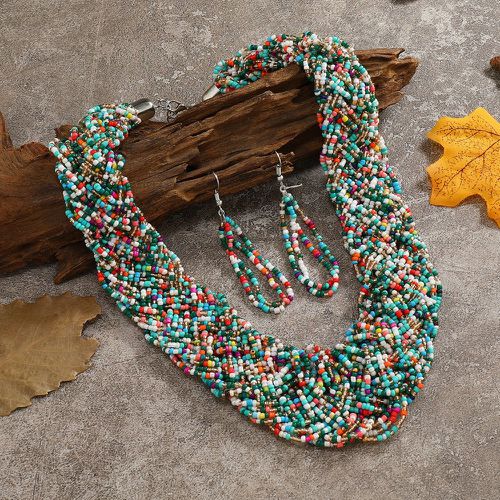 Pièces Set de bijoux à blocs de couleurs à perles - SHEIN - Modalova