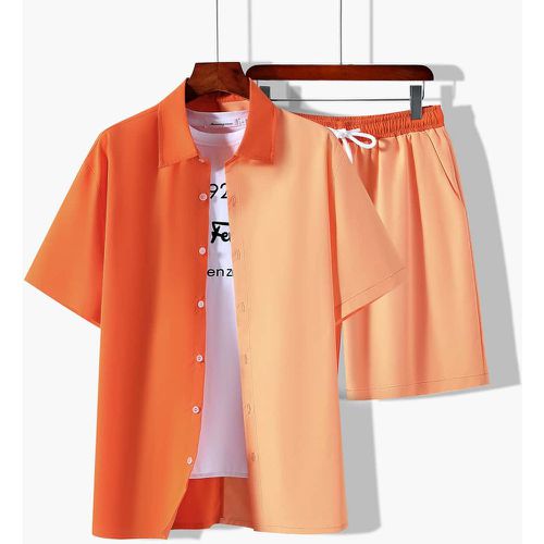 Chemise bicolore & Short à cordon (sans t-shirt) - SHEIN - Modalova