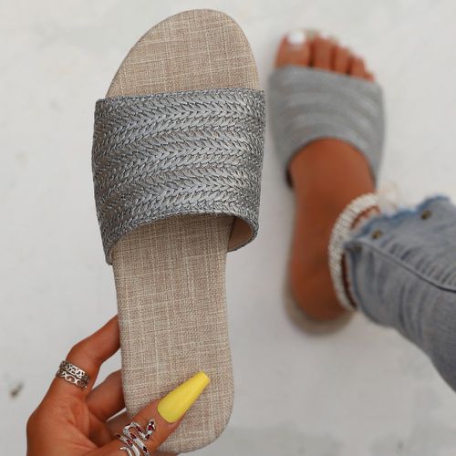 Sandales plates tissé à bande unique - SHEIN - Modalova