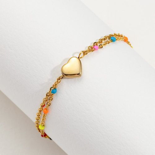 Bracelet cœur & à perles - SHEIN - Modalova