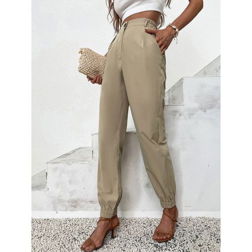 Pantalon trapèze à détail plié à poche - SHEIN - Modalova