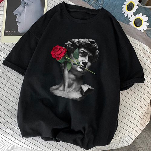 T-shirt sculptural à imprimé floral - SHEIN - Modalova