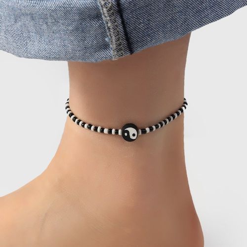 Bracelet de cheville perlé à détail taijitu - SHEIN - Modalova