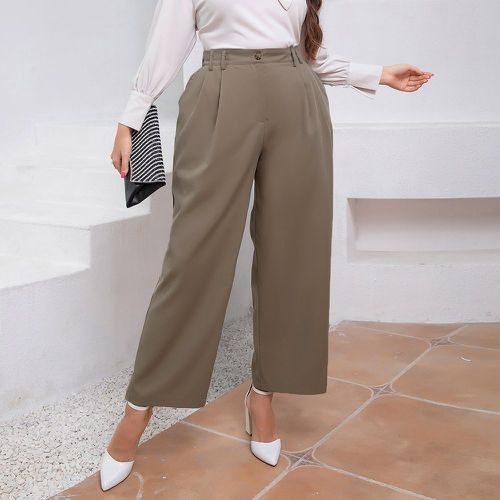 Pantalon tailleur taille haute à poche à détail plié - SHEIN - Modalova
